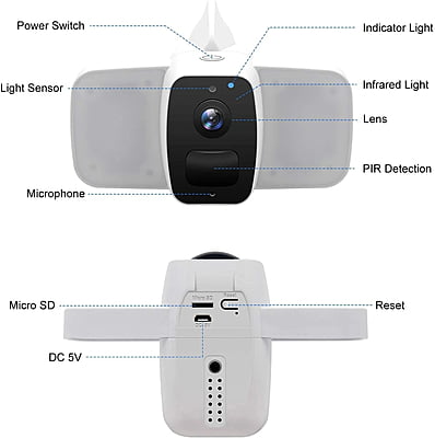 Tuya WiFi Camera with battery and LED lights